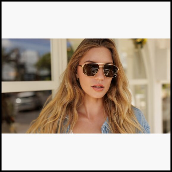 Metal Frame Square Aviator Sunglasses with Polarized Lenses main image 5